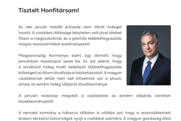 MVM: az érkező földgázszámlákban a rezsistop-kedvezményről is kapnak tájékoztatást az ügyfelek